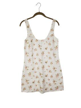 Reformation Bo Floral Linen Mini Dress Sleeveless Scoop Neck Womens XS